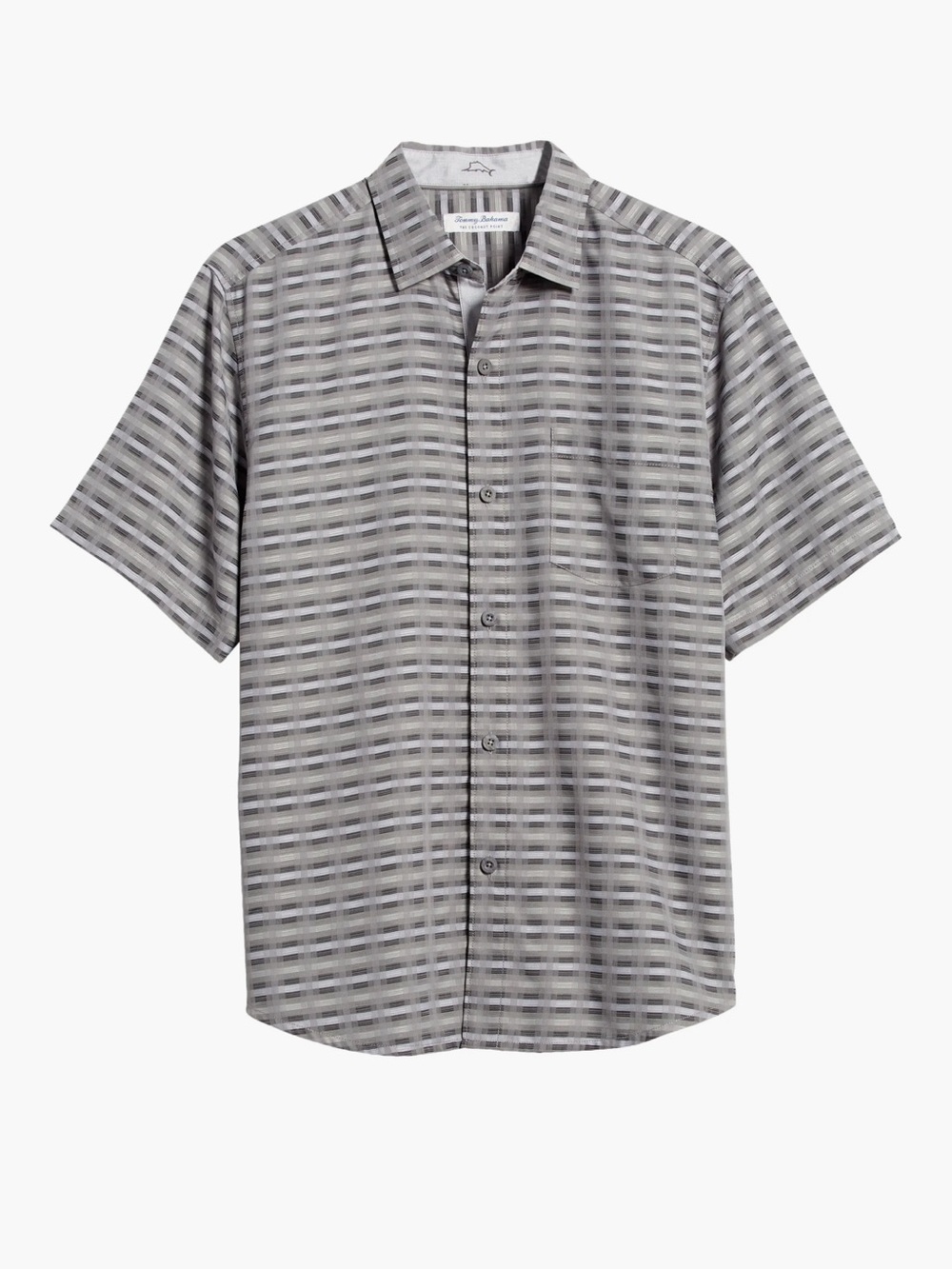 Tommy Bahama Gray Plaid Short-Sleeve Button-Down Shirt